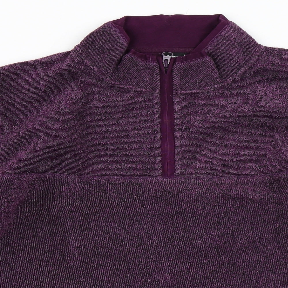 Cotton Traders Womens Purple   Henley Sweatshirt Size M