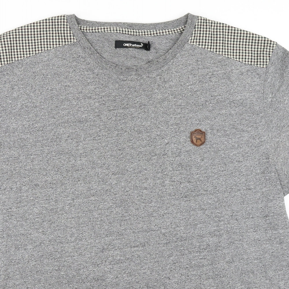 One True Saxon Mens Grey    T-Shirt Size L