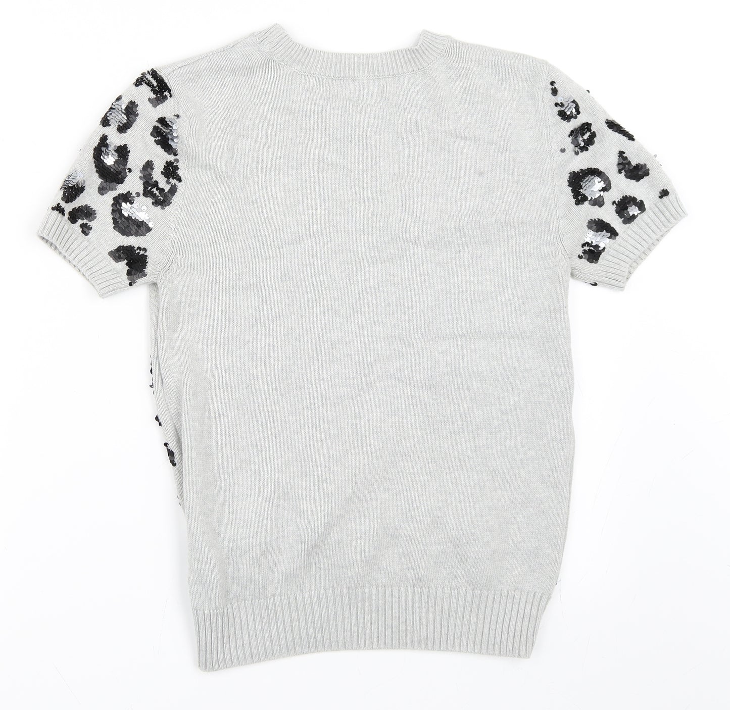 Marks and Spencer Womens Grey Animal Print  Pullover Jumper Size 10