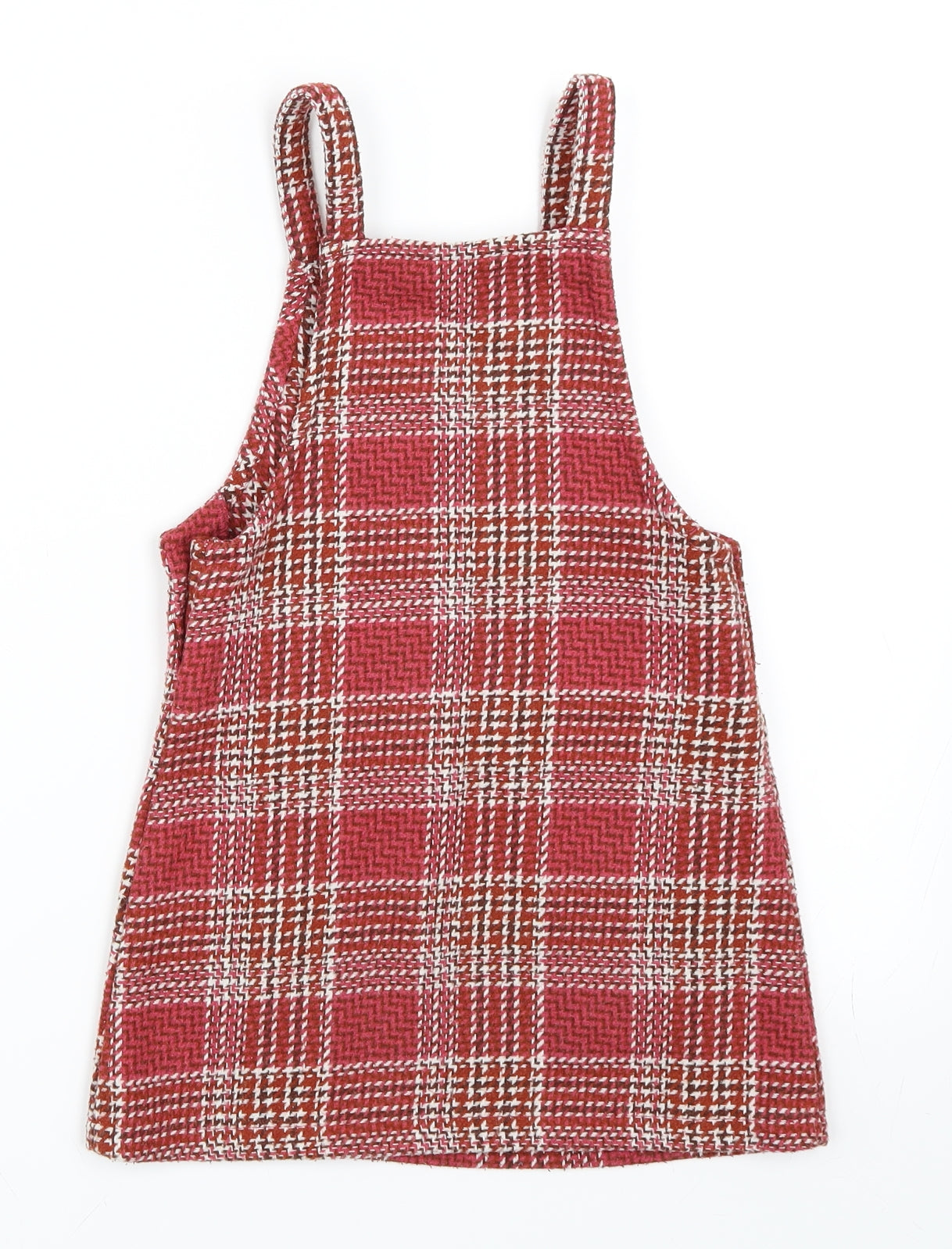 Matalan Girls Red Check  Pinafore/Dungaree Dress  Size 5 Years