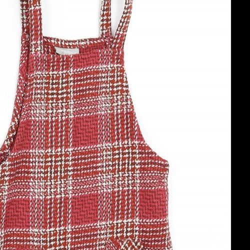 Matalan Girls Red Check  Pinafore/Dungaree Dress  Size 5 Years