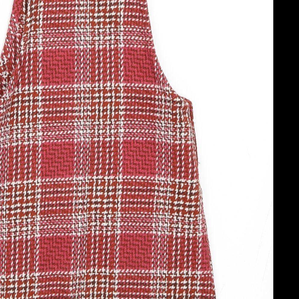 Matalan Girls Red Check  Pinafore/Dungaree Dress  Size 5 Years