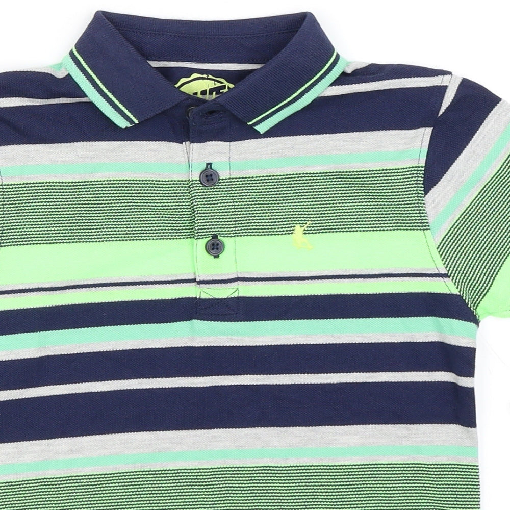 Blue Zoo Boys Green Striped  Basic Polo Size 5-6 Years