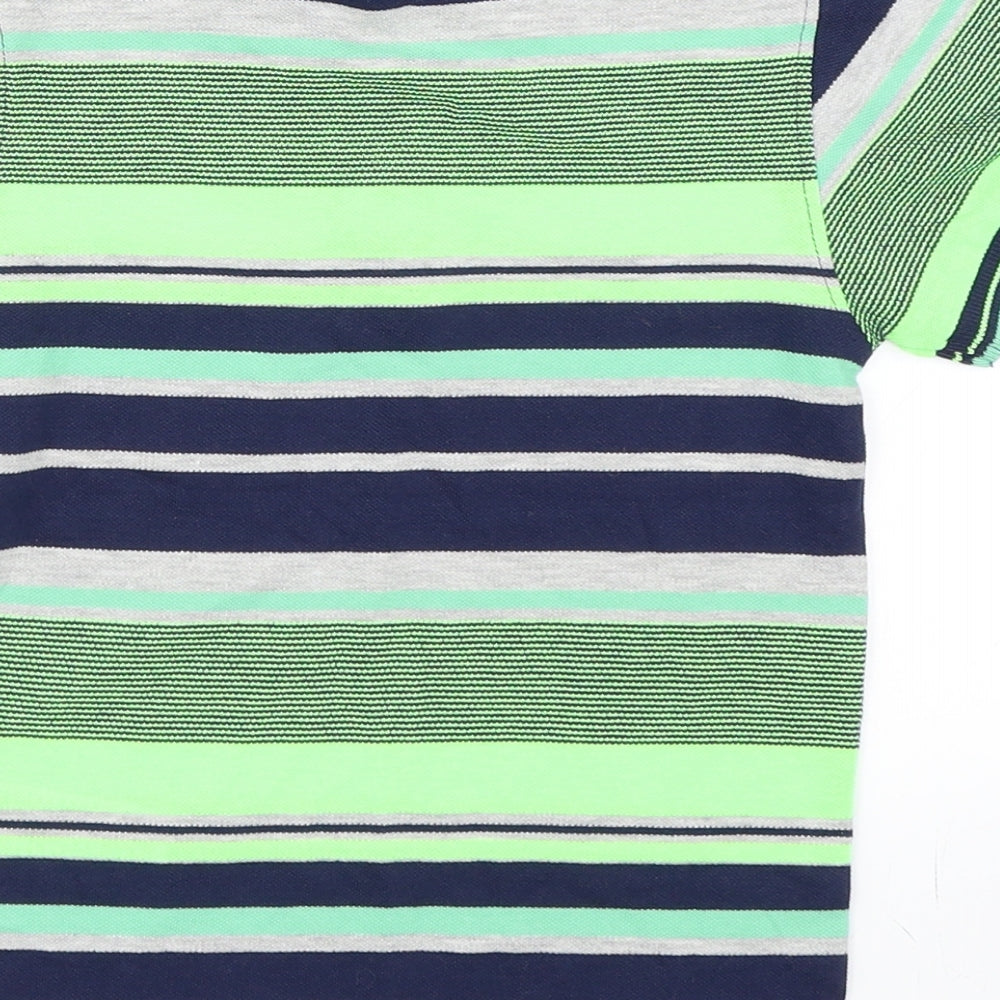 Blue Zoo Boys Green Striped  Basic Polo Size 5-6 Years