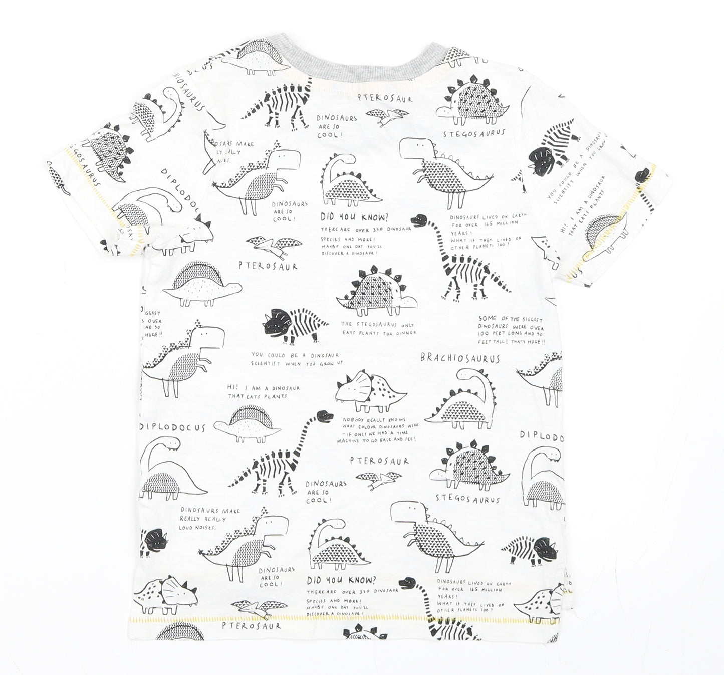 George Boys White   Basic T-Shirt Size 4-5 Years  - Dinosaur