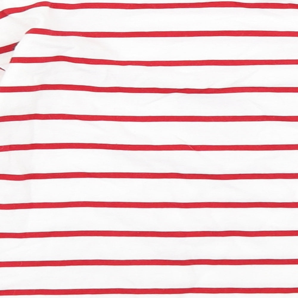 St Bernard Girls Red Striped  Basic T-Shirt Size 7 Years