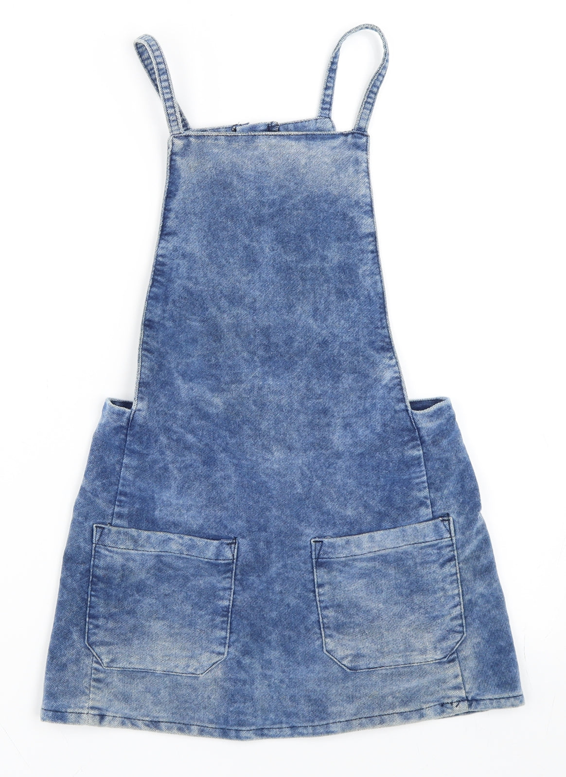 F&F Girls Blue  Denim Pinafore/Dungaree Dress  Size 7-8 Years