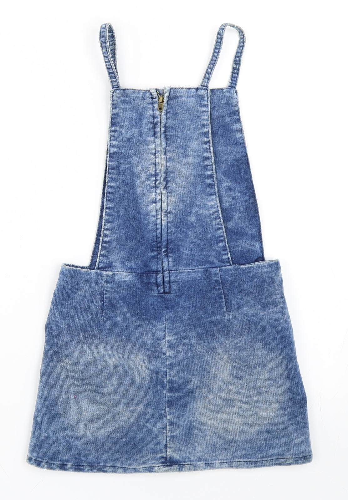 F&F Girls Blue  Denim Pinafore/Dungaree Dress  Size 7-8 Years