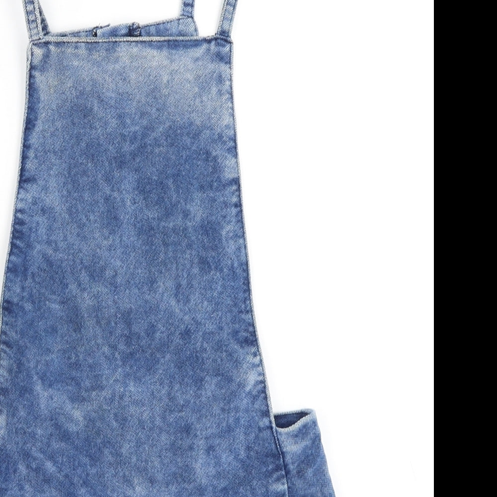 F&F Girls Blue  Denim Pinafore/Dungaree Dress  Size 7-8 Years
