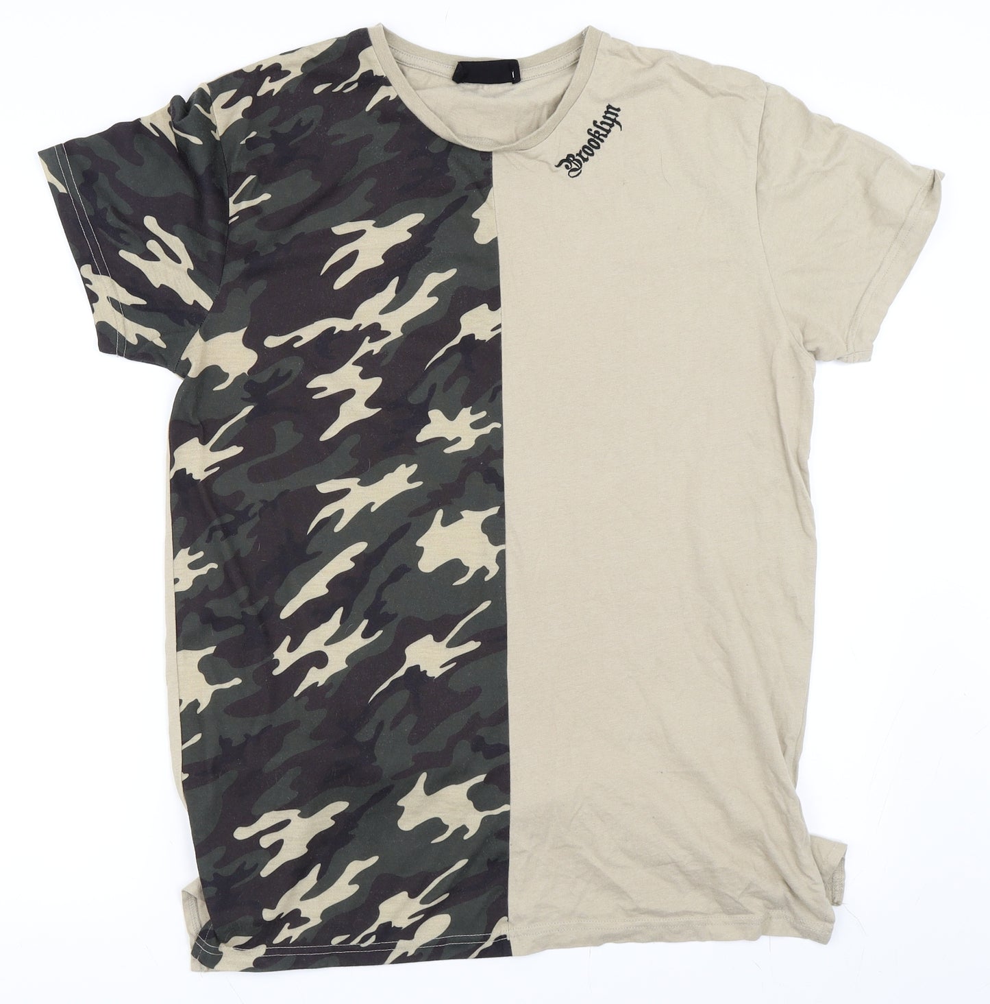 Cedar Wood State Mens Beige Camouflage   T-Shirt Size M