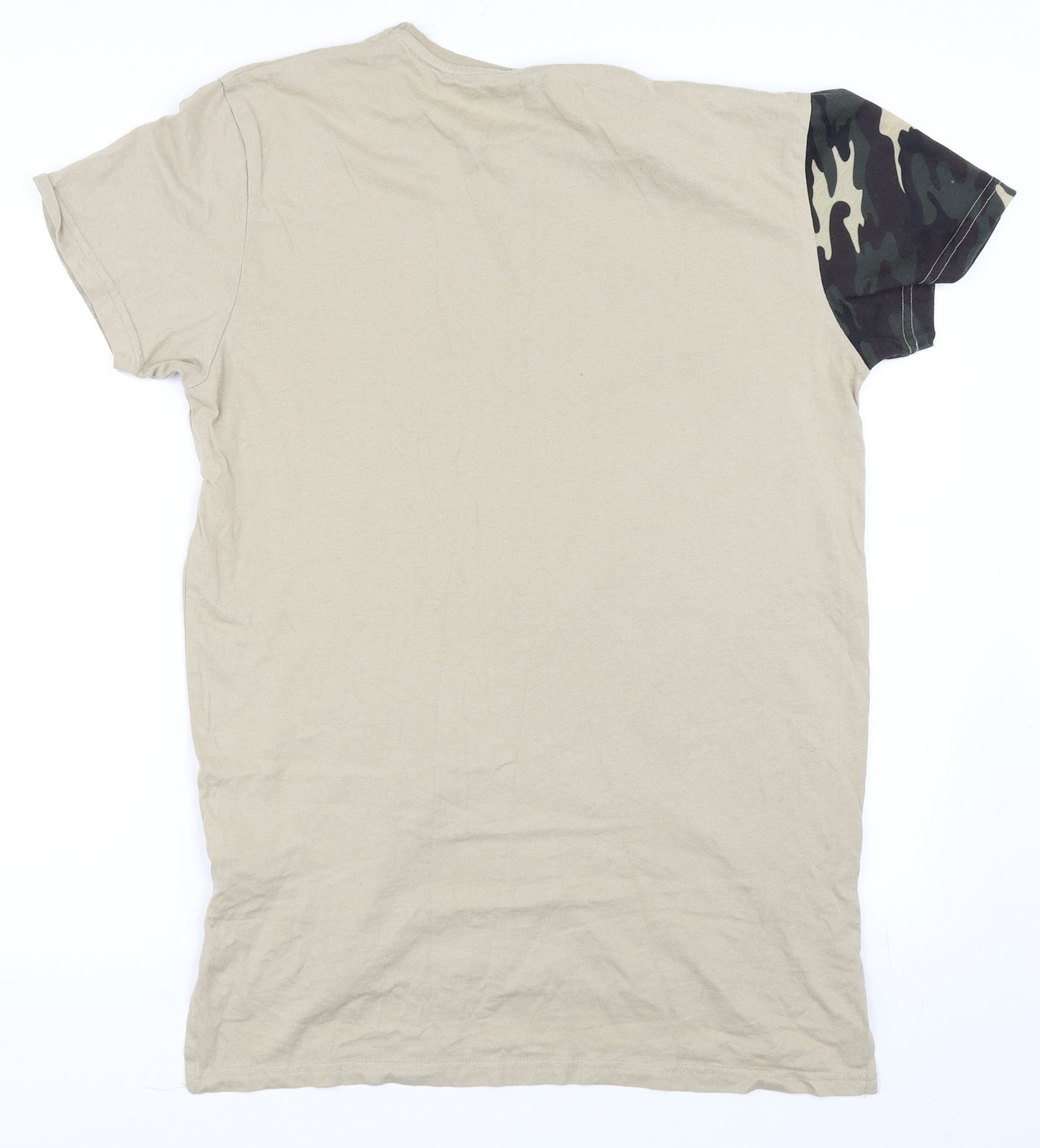 Cedar Wood State Mens Beige Camouflage   T-Shirt Size M