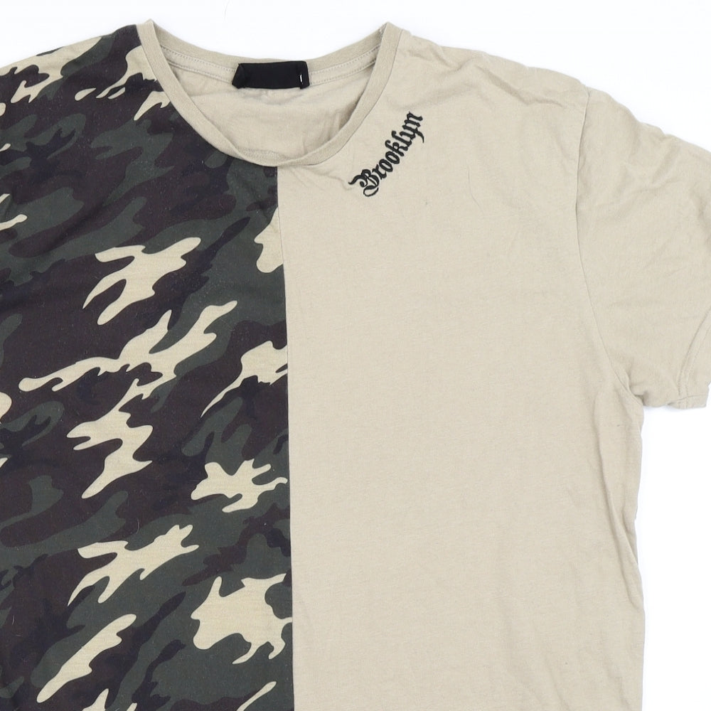 Cedar Wood State Mens Beige Camouflage   T-Shirt Size M