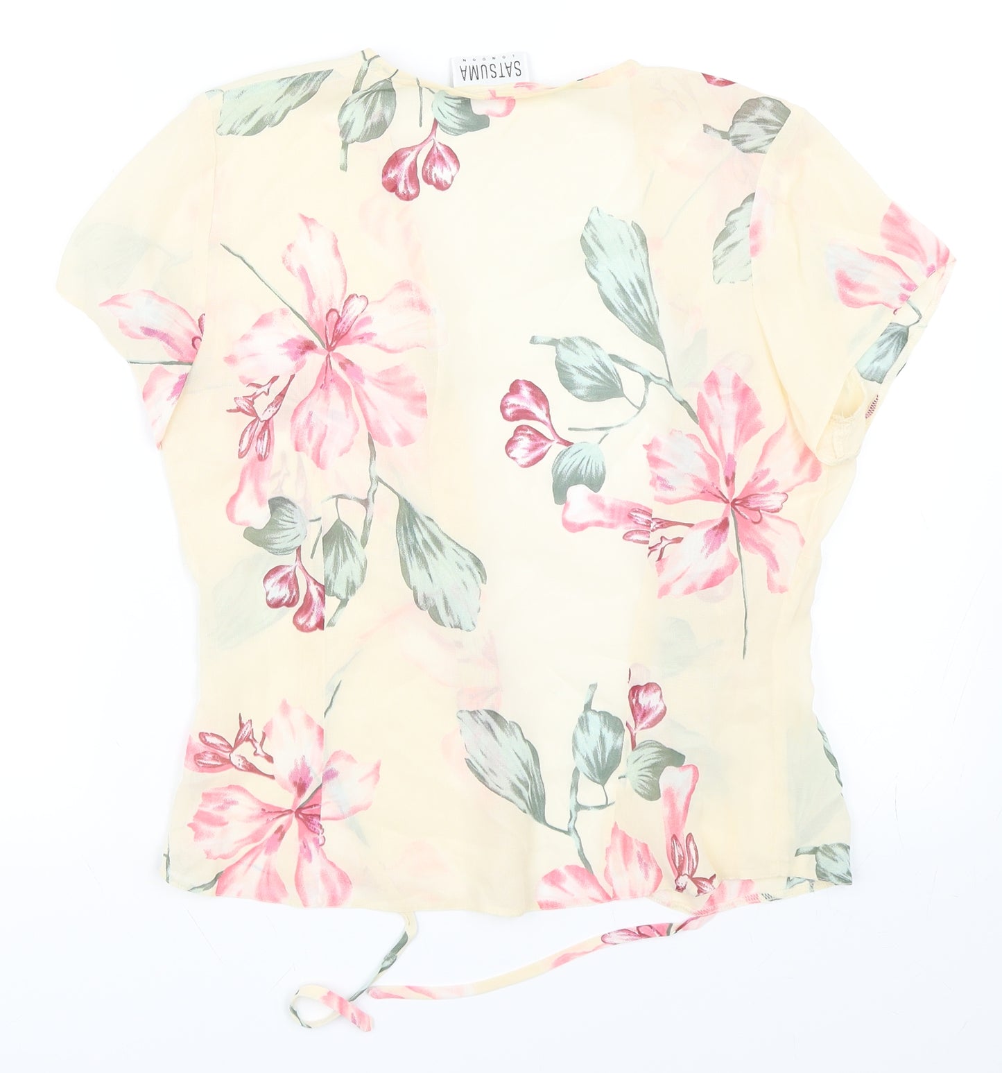 Satsuma London Womens Beige Floral  Cardigan Jumper Size M