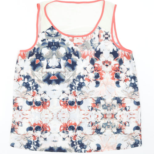 Only Womens Blue Floral  Basic Tank Size 42