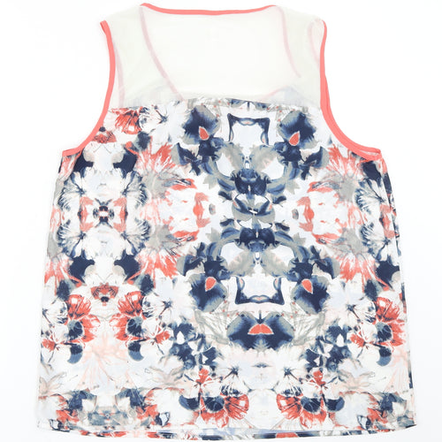 Only Womens Blue Floral  Basic Tank Size 42