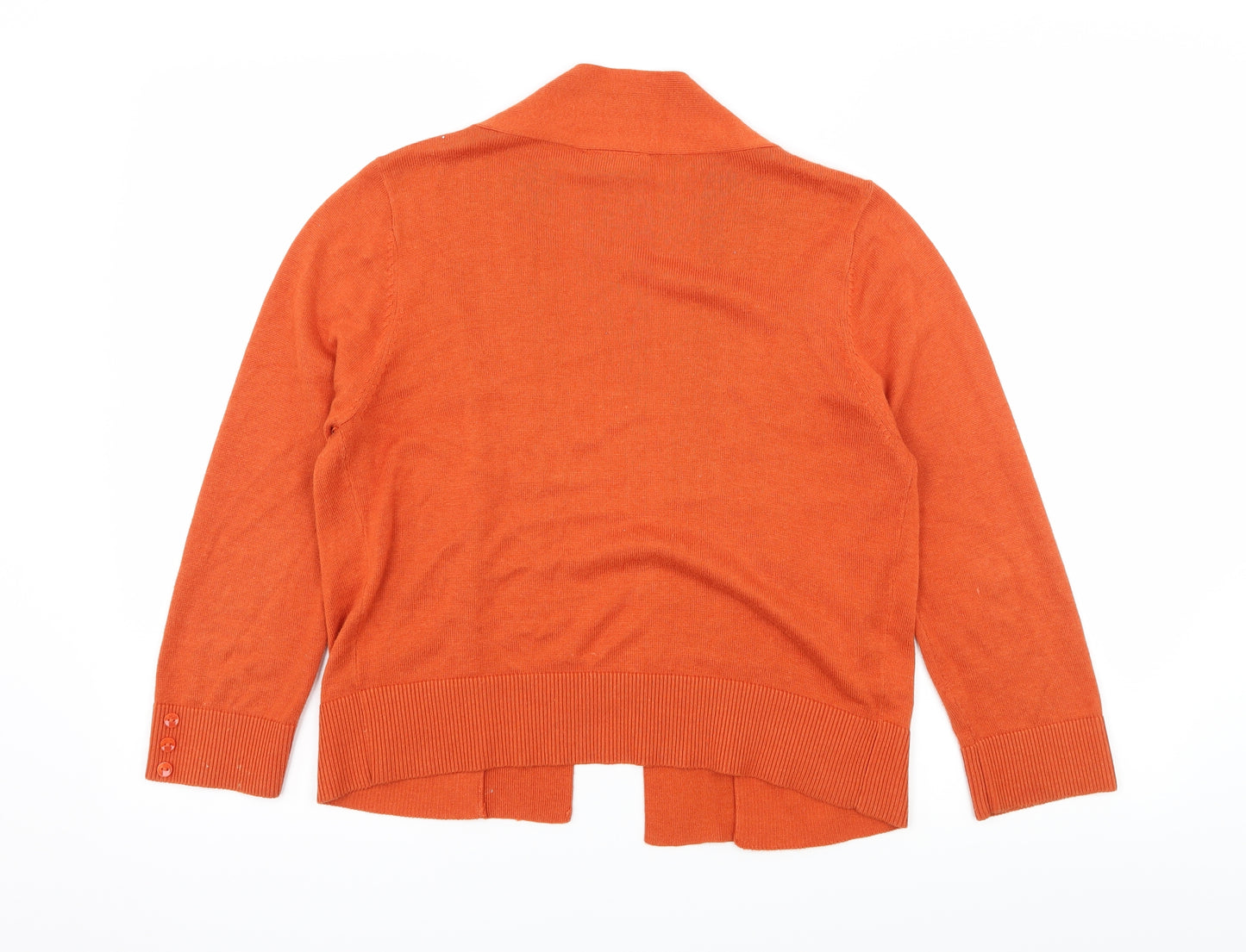 Wallis Womens Orange  Knit Cardigan Jumper Size M