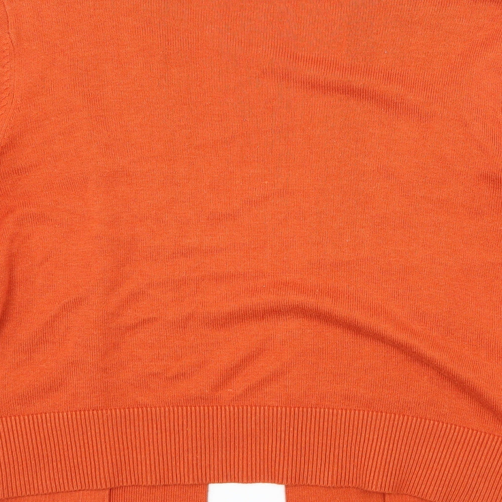 Wallis Womens Orange  Knit Cardigan Jumper Size M