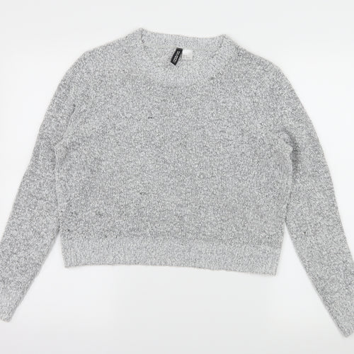 H&M Womens Grey  Knit Pullover Jumper Size M