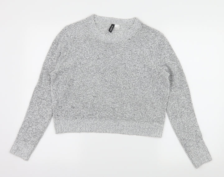 H&M Womens Grey  Knit Pullover Jumper Size M