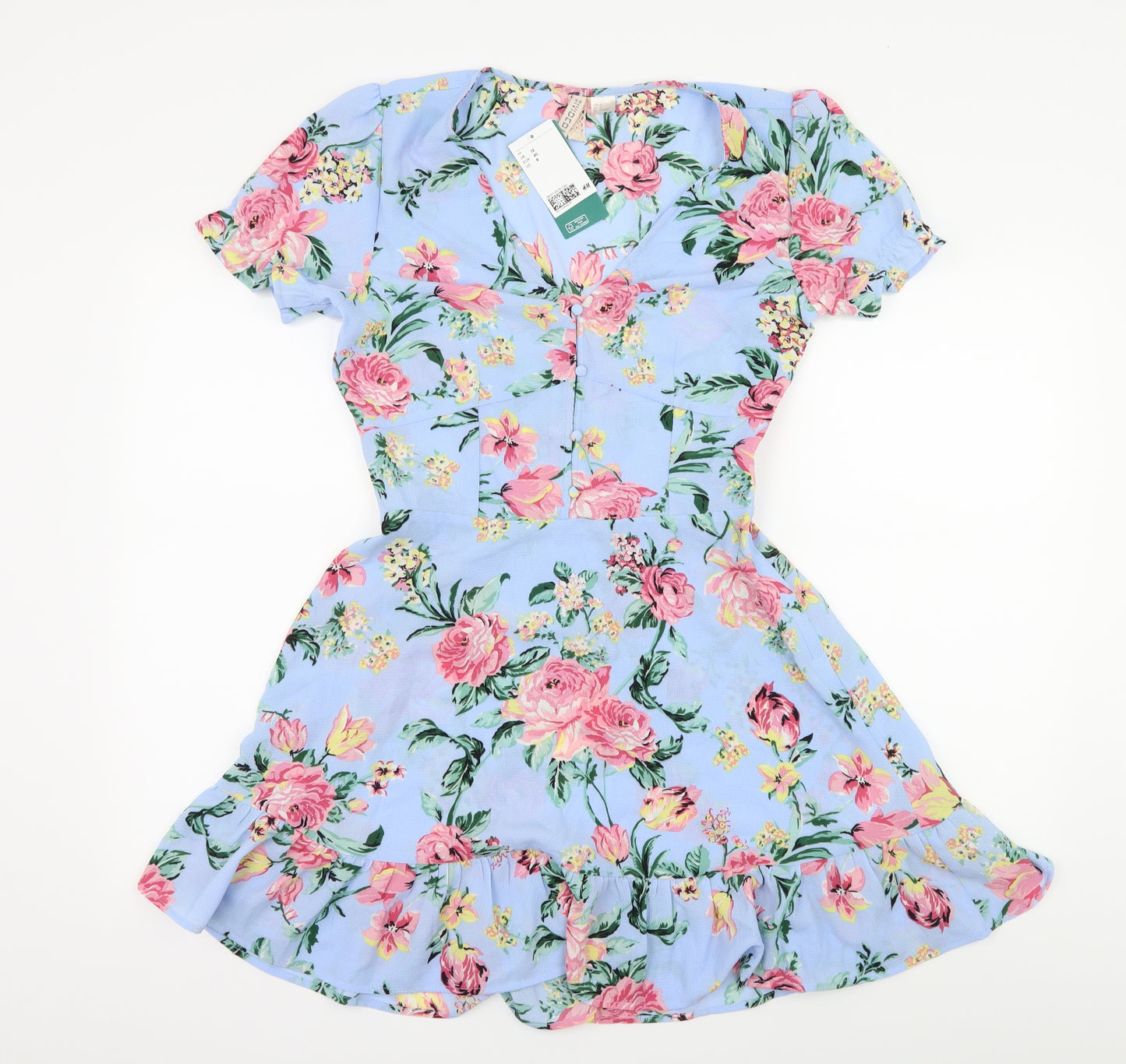 H&M Womens Blue   Skater Dress  Size 12