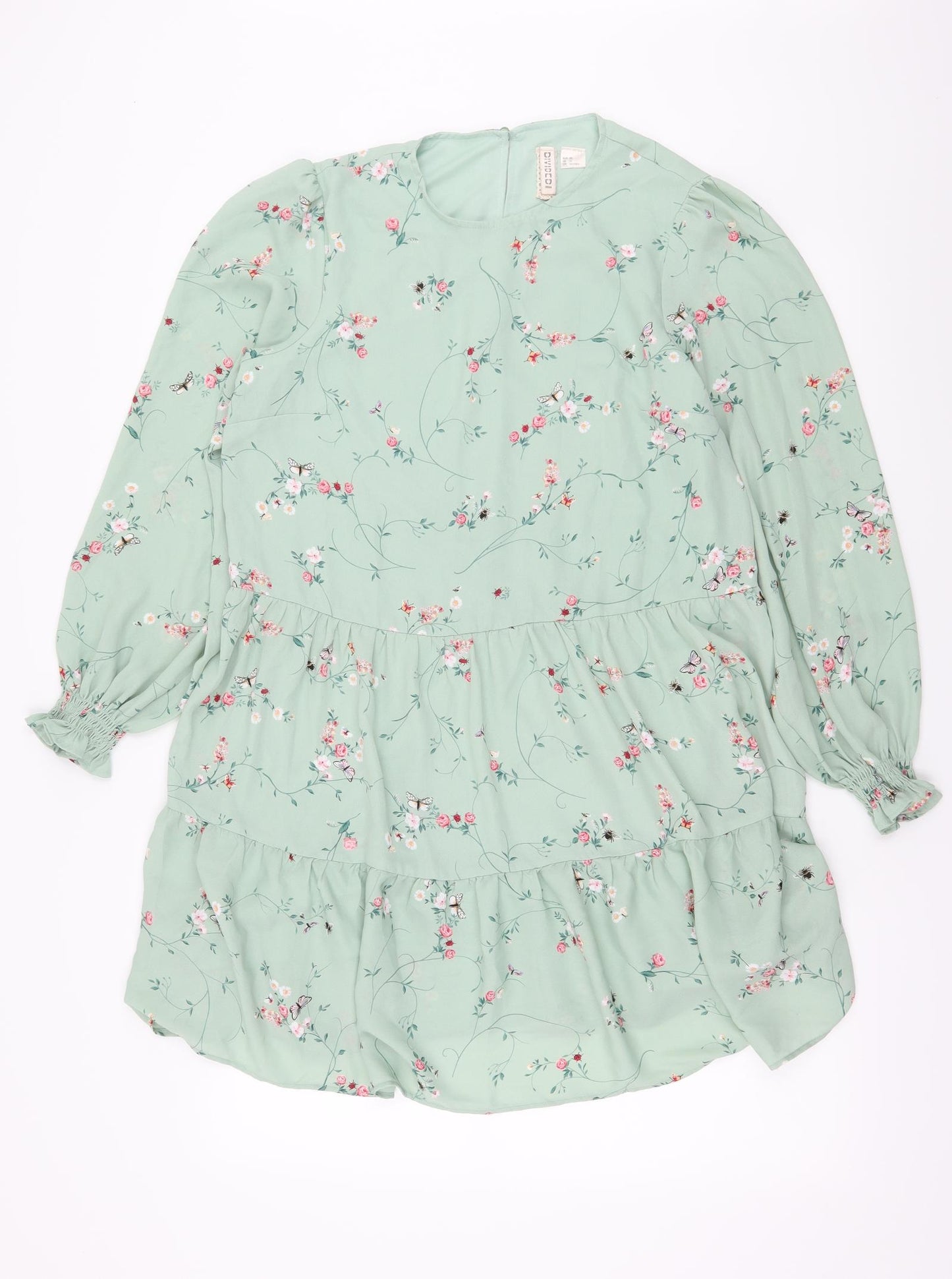 H&M Womens Green Floral  A-Line  Size 10