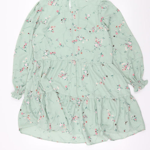 H&M Womens Green Floral  A-Line  Size 10