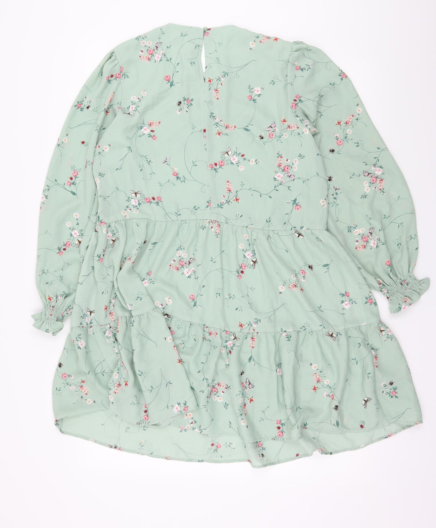 H&M Womens Green Floral  A-Line  Size 10
