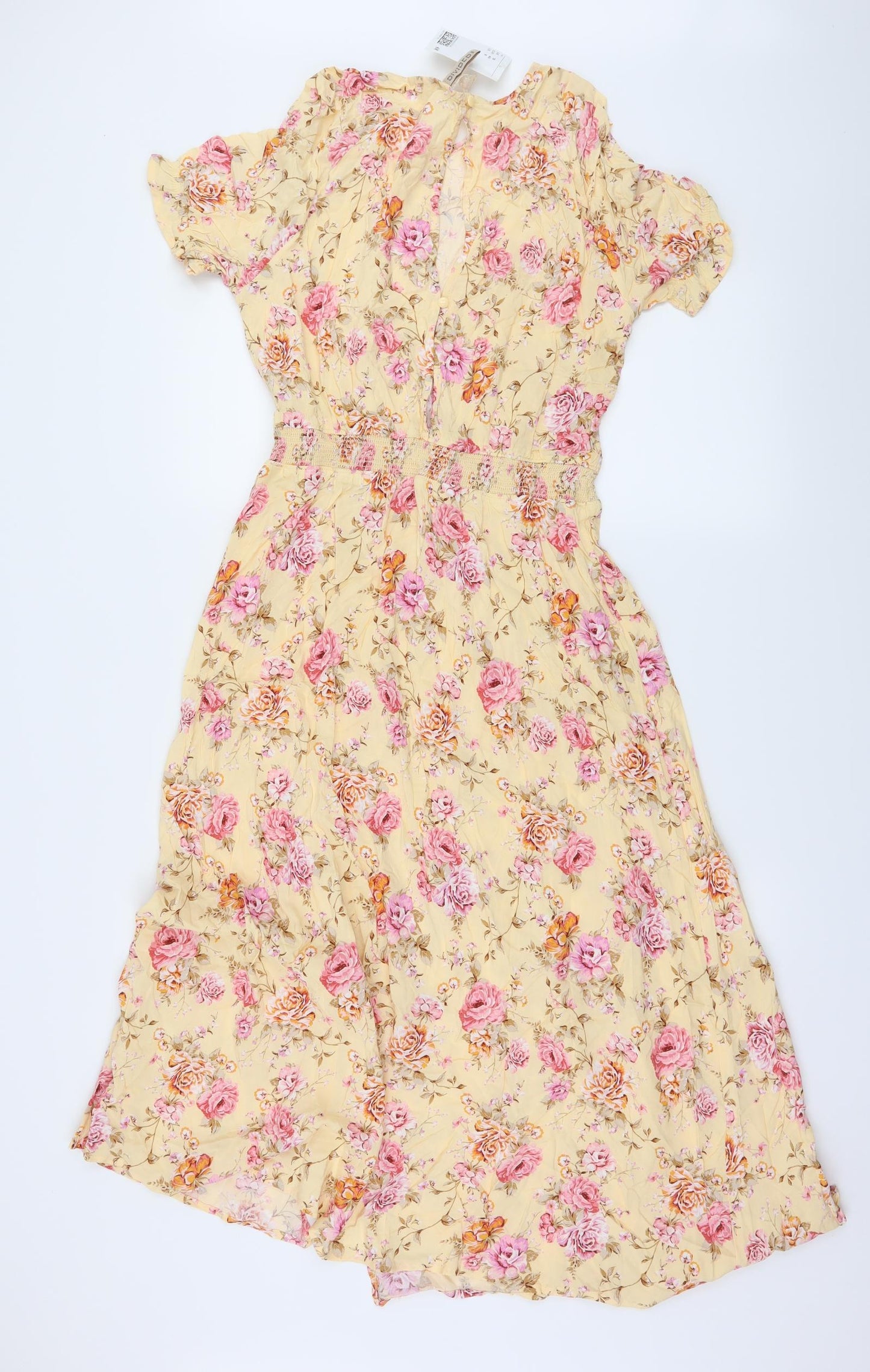 H&M Womens Yellow Floral  Maxi  Size 12