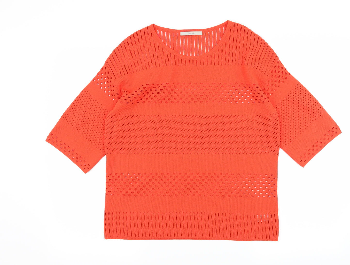 George Womens Orange  Jersey Basic T-Shirt Size 12  - Cut out