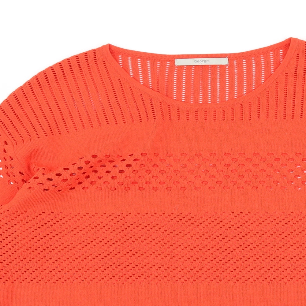 George Womens Orange  Jersey Basic T-Shirt Size 12  - Cut out