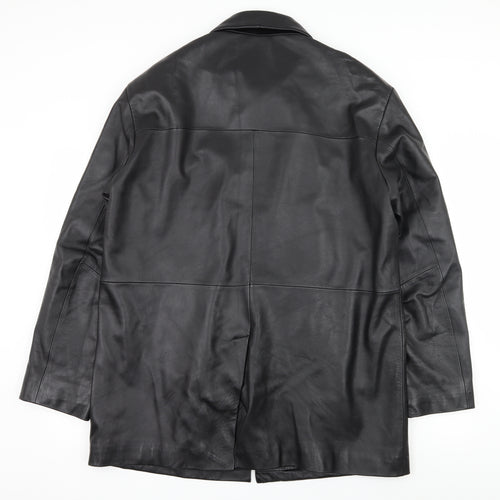 Zara Mens Black   Overcoat Coat Size L