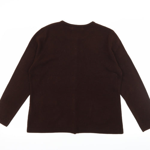 Pure & Natural Womens Brown  Knit Cardigan Jumper Size 18