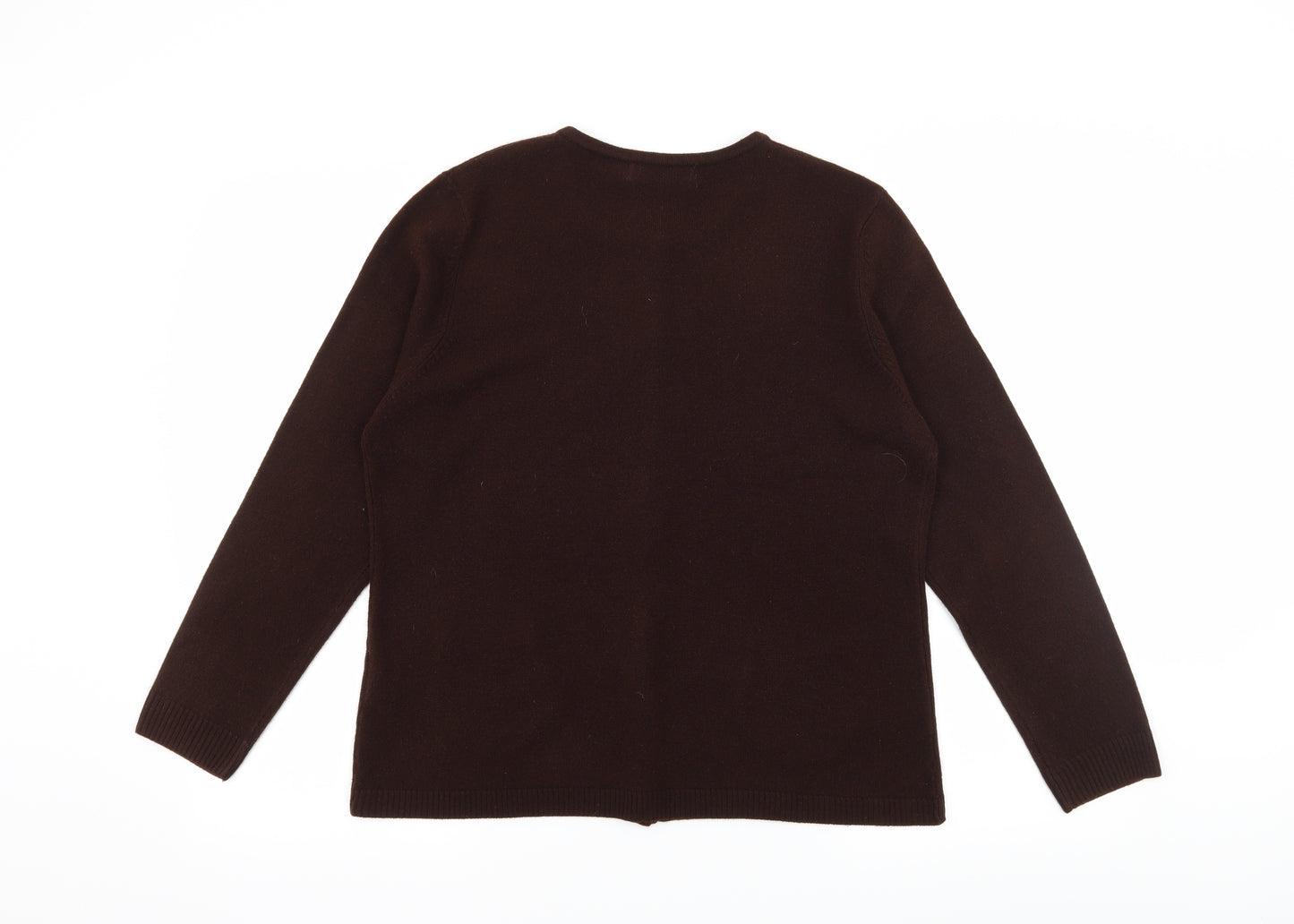 Pure & Natural Womens Brown  Knit Cardigan Jumper Size 18