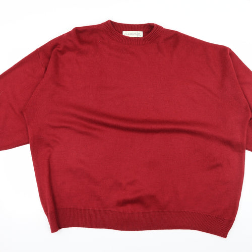 Classics Womens Red  Knit Pullover Jumper Size XL
