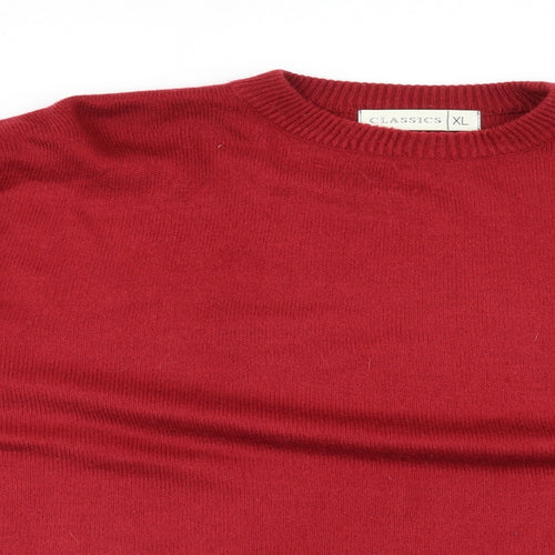 Classics Womens Red  Knit Pullover Jumper Size XL