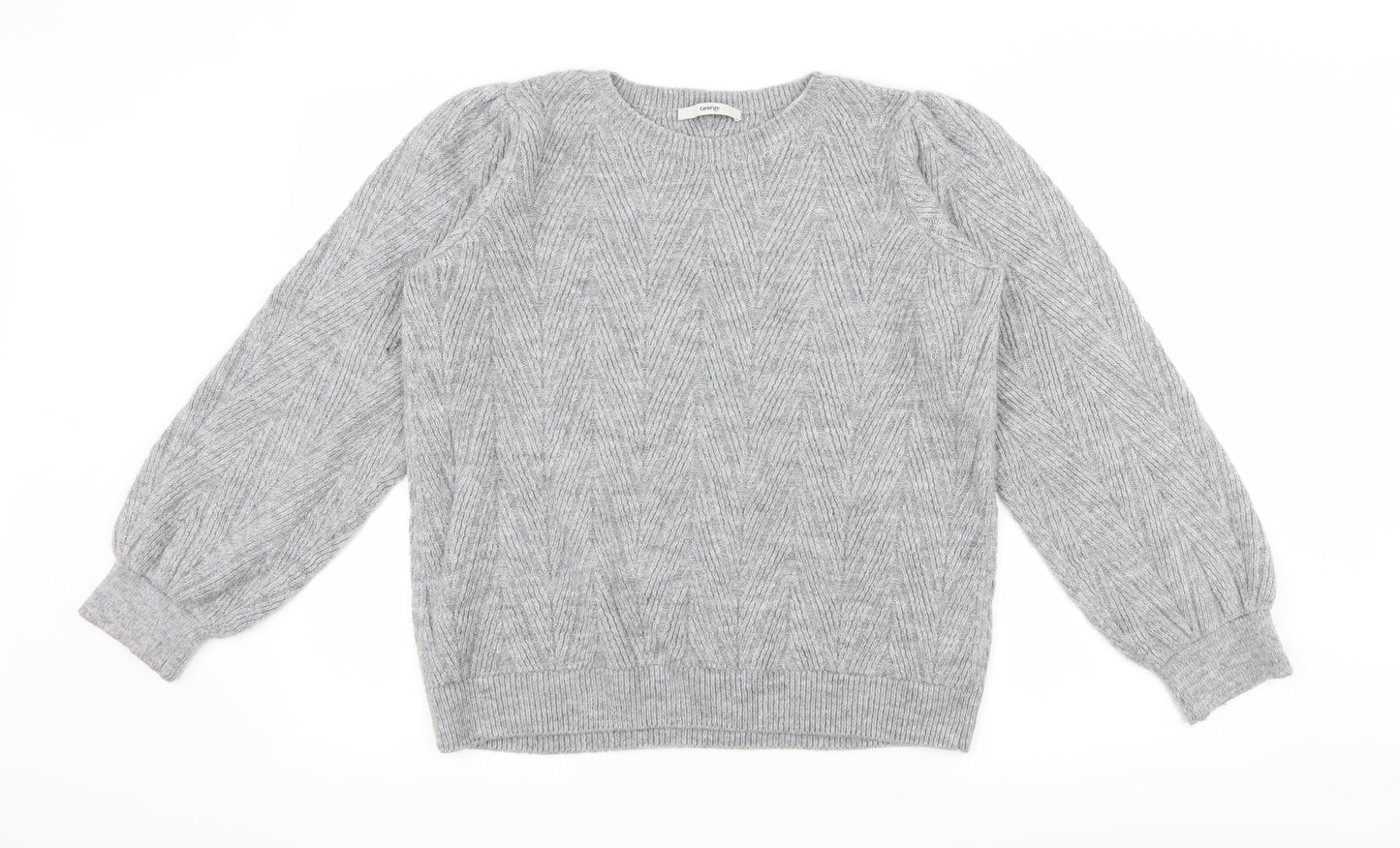 George Womens Grey  Knit Pullover Jumper Size M