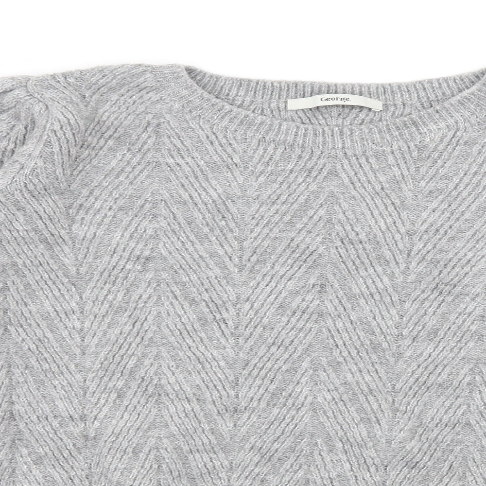 George Womens Grey  Knit Pullover Jumper Size M
