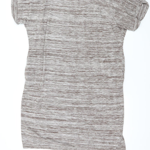 JCL Womens Brown Striped Jersey Basic T-Shirt Size M