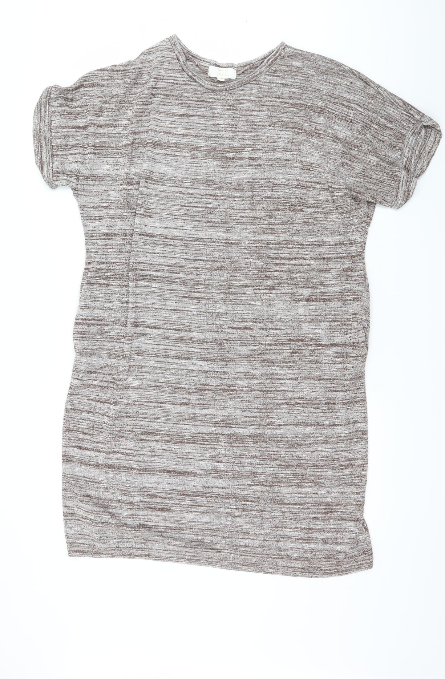 JCL Womens Brown Striped Jersey Basic T-Shirt Size M