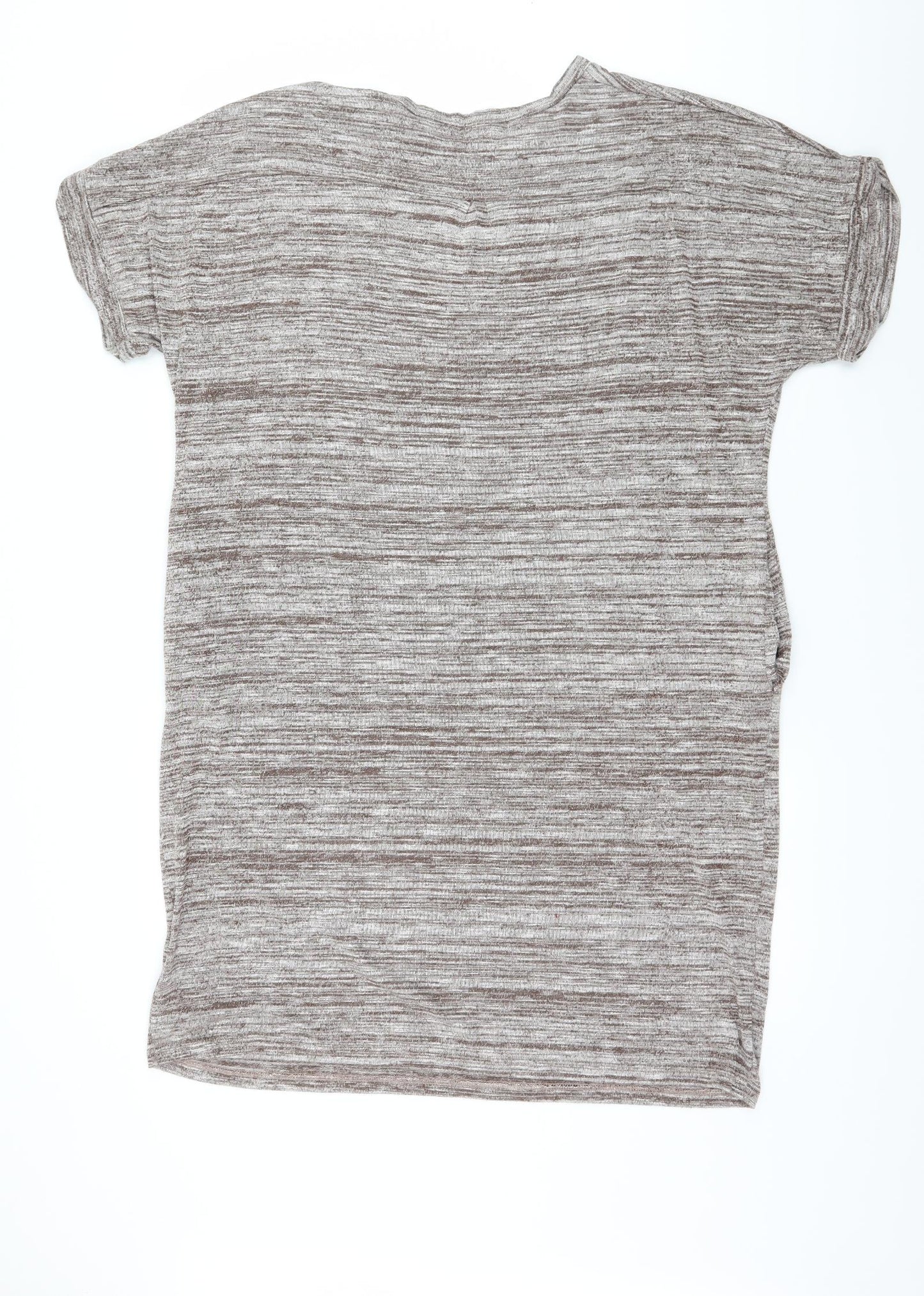 JCL Womens Brown Striped Jersey Basic T-Shirt Size M