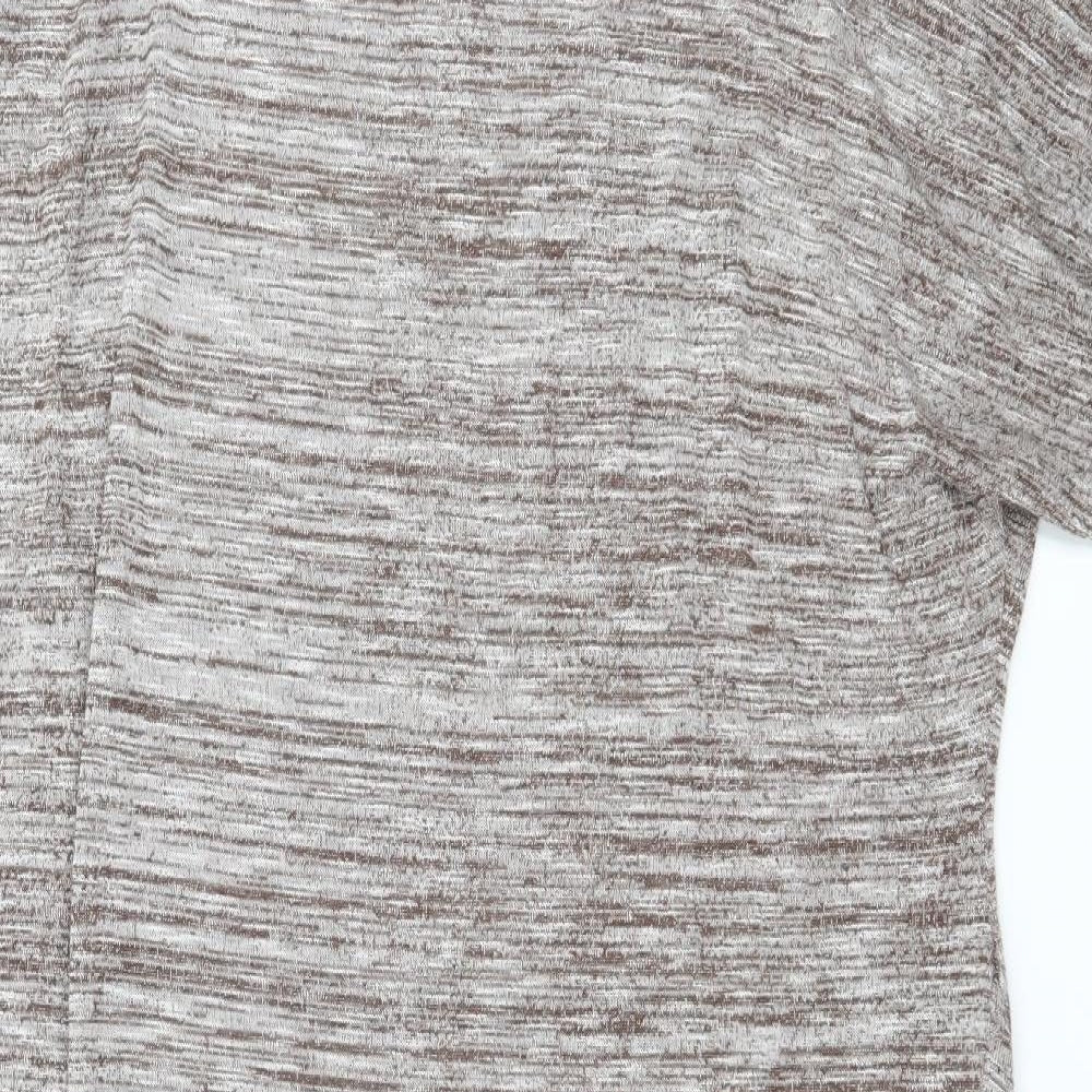 JCL Womens Brown Striped Jersey Basic T-Shirt Size M