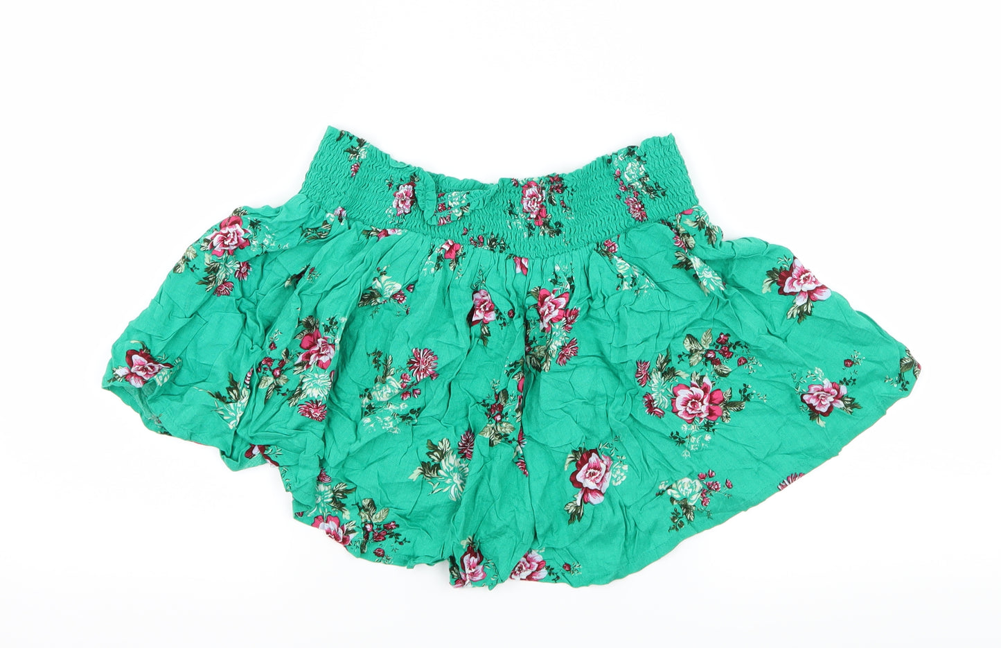 Primark Womens Green Floral  Hot Pants Shorts Size 14
