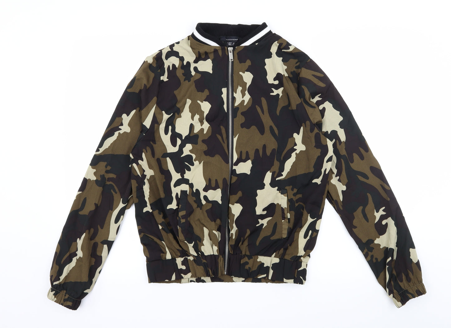 Atmosphere Womens Green Camouflage  Bomber Jacket Jacket Size 12