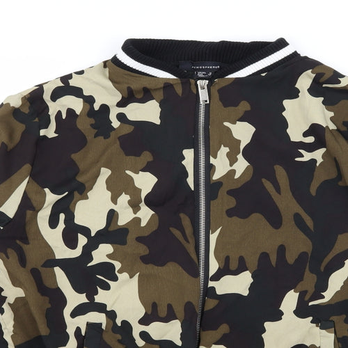 Atmosphere Womens Green Camouflage  Bomber Jacket Jacket Size 12