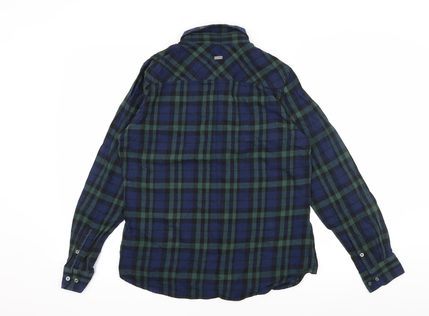 Barbour Womens Blue Check  Basic Button-Up Size 12