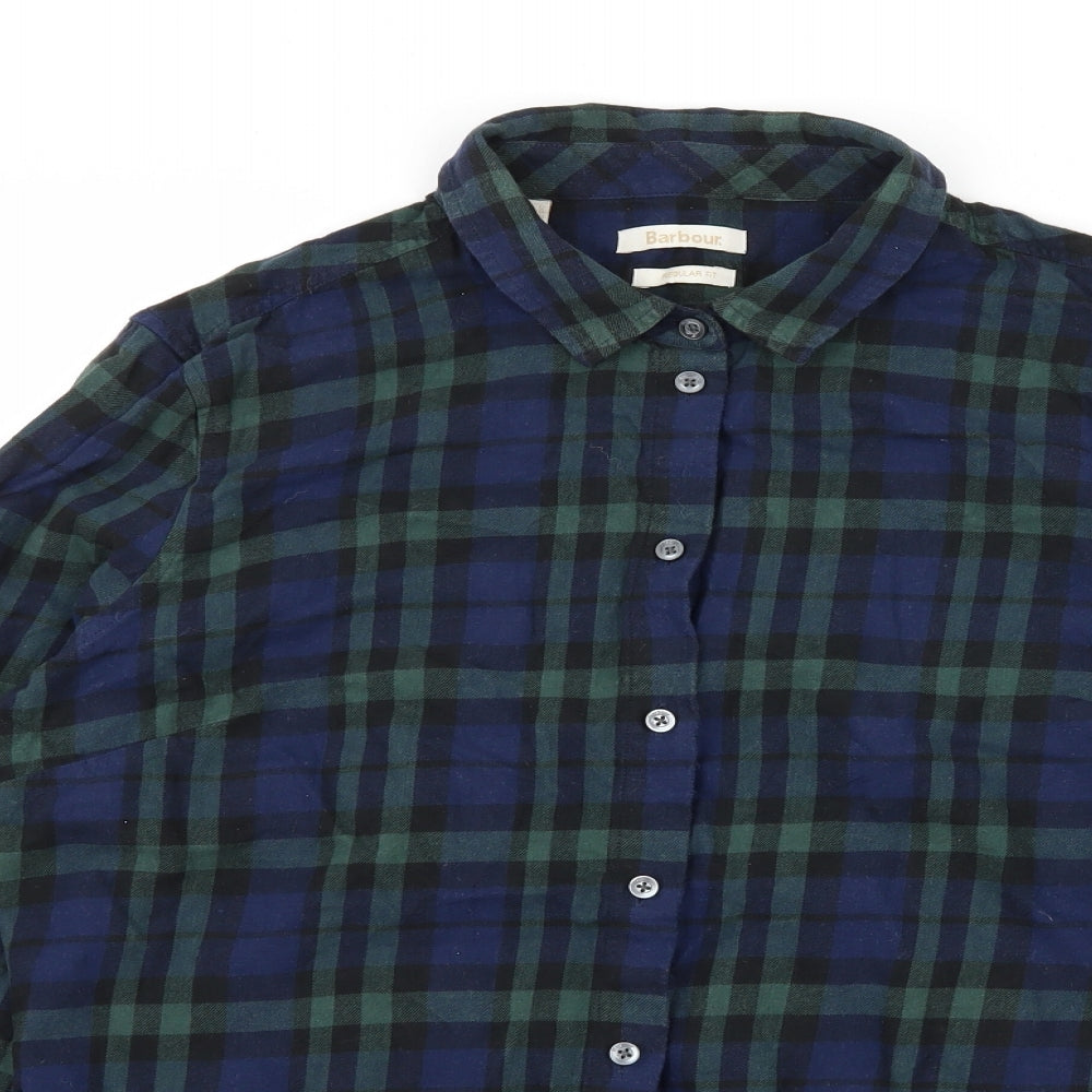 Barbour Womens Blue Check  Basic Button-Up Size 12