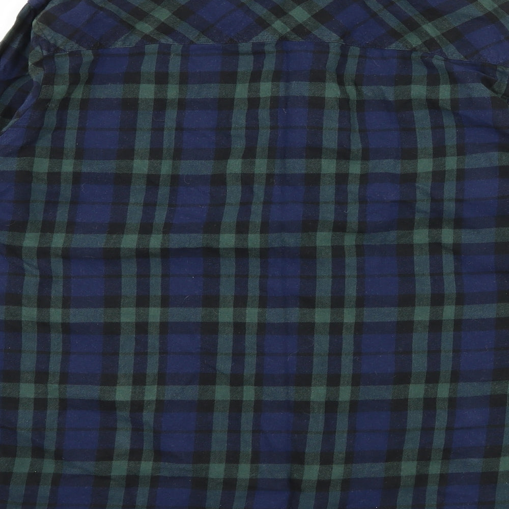 Barbour Womens Blue Check  Basic Button-Up Size 12