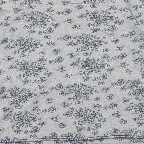 Rocha John Rocha Womens Grey Floral Jersey Basic T-Shirt Size 10