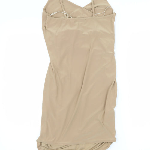 Kiah Womens Beige   Slip Dress  Size 12  - Ruched