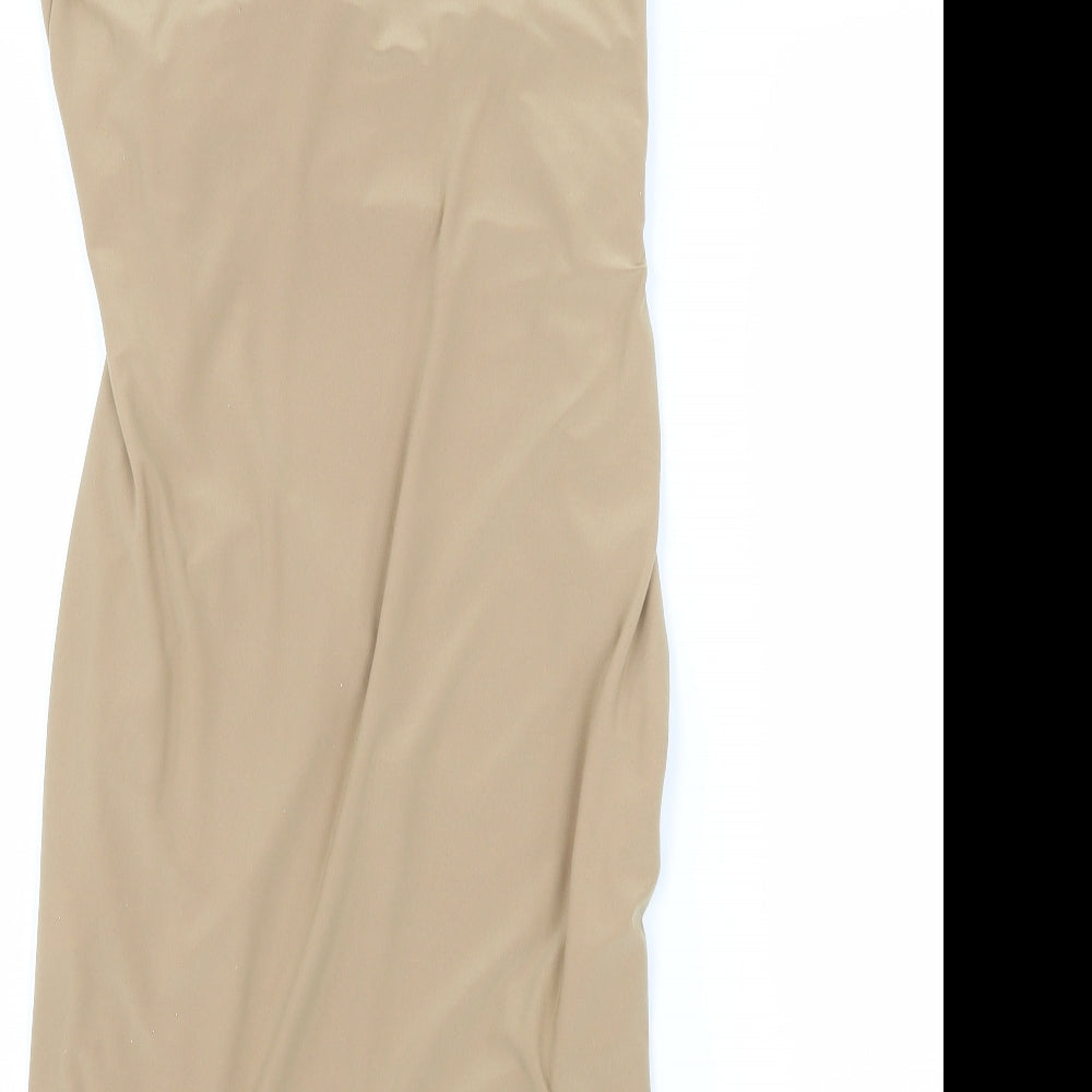 Kiah Womens Beige   Slip Dress  Size 12  - Ruched